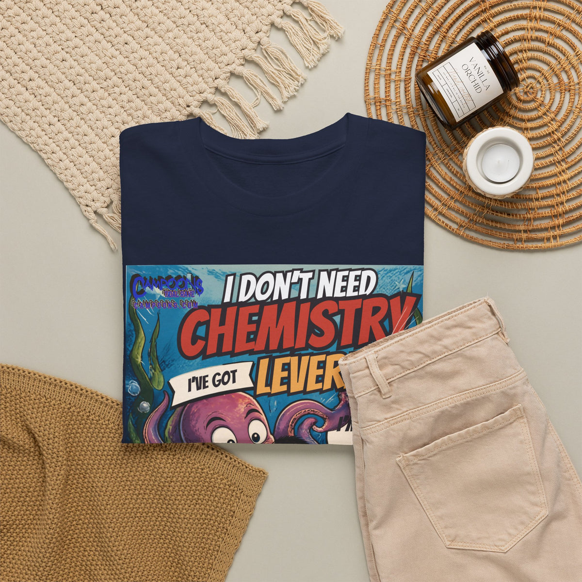 Je n'ai pas besoin de chimie, j'ai le levier – T-shirt poulpe