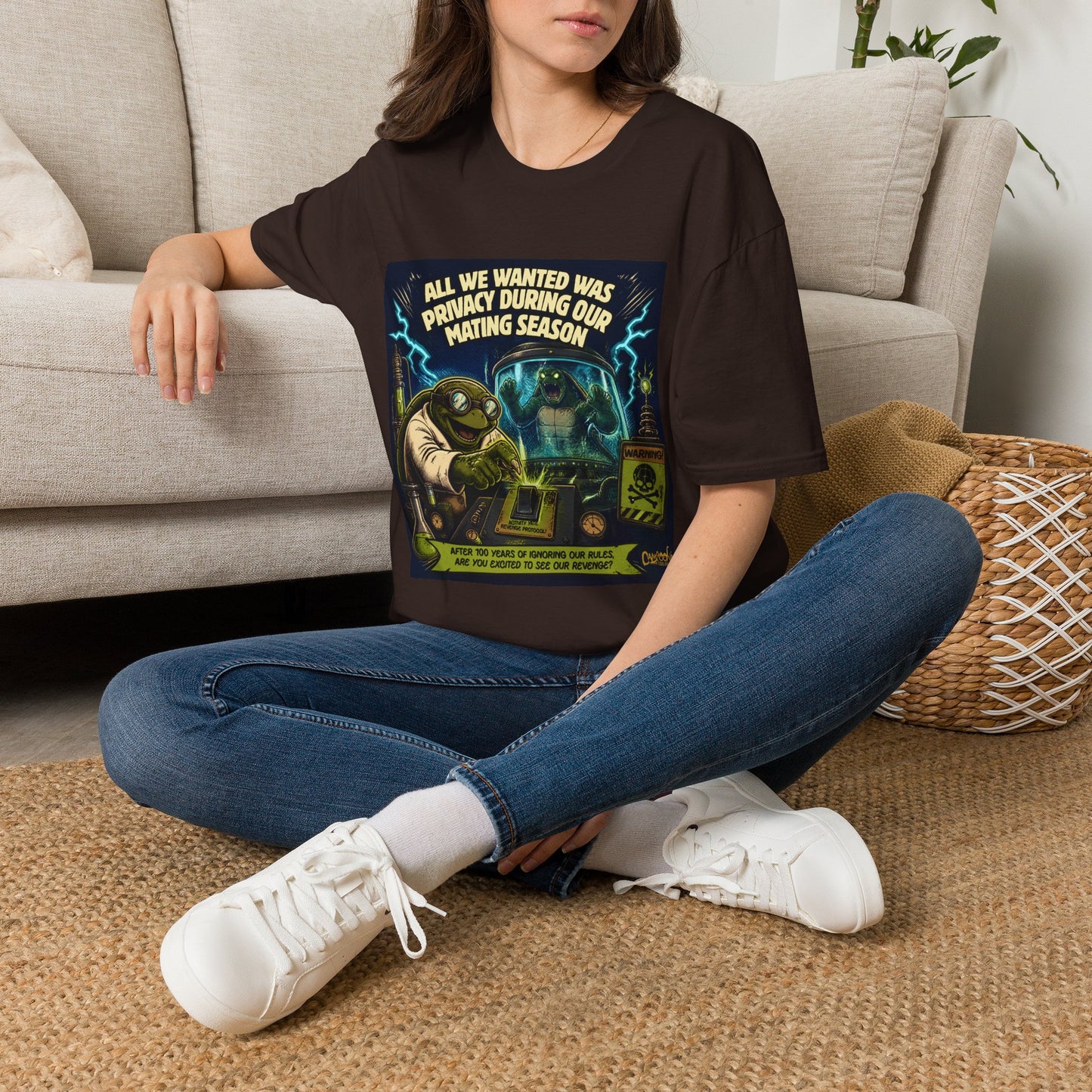 T-Shirt — “All We Wanted Was Privacy During Our Mating Season” Funny Turtle Graphic Tee