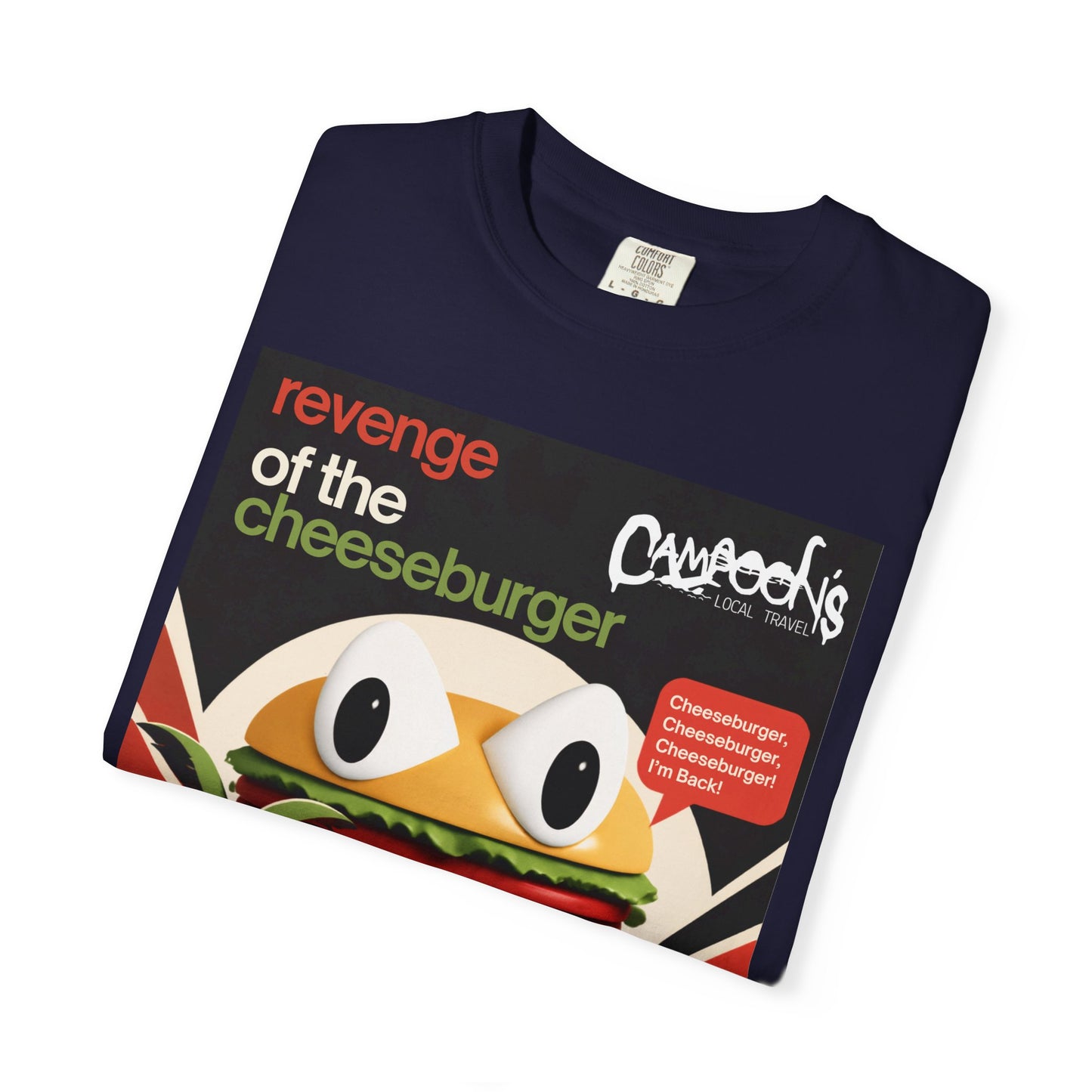 Revenge of the Cheeseburger T-Shirt – Retro Beach Monster Graphic Tee