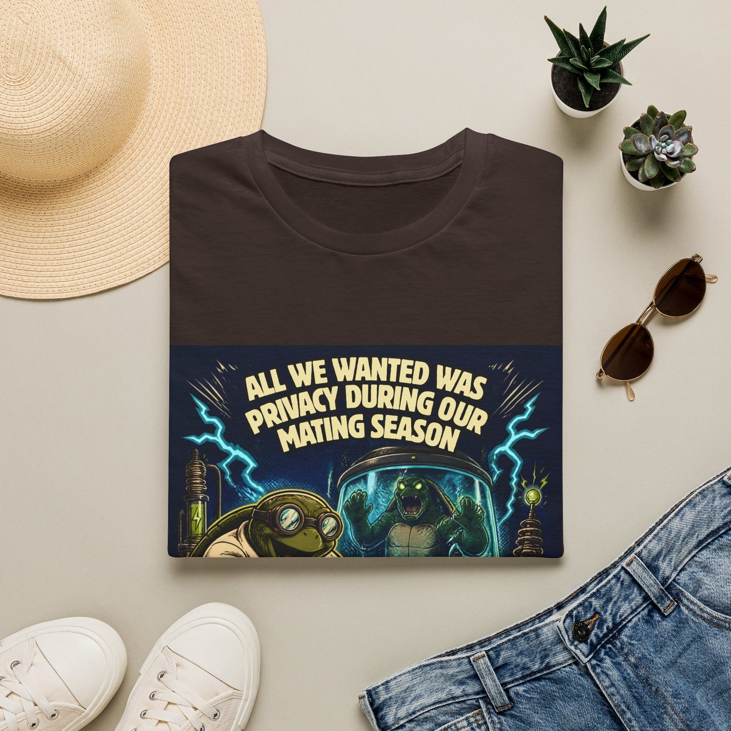 T-Shirt — “All We Wanted Was Privacy During Our Mating Season” Funny Turtle Graphic Tee