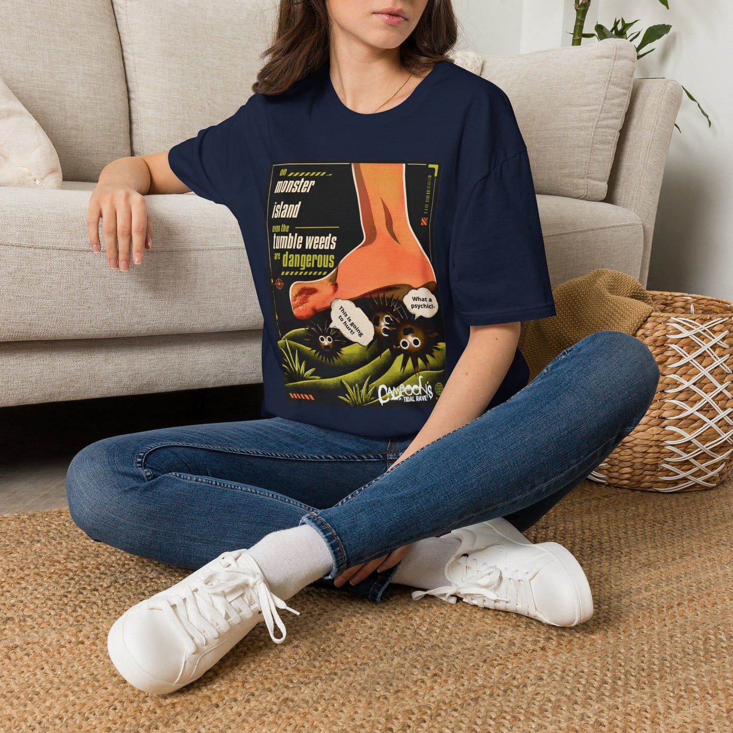 Monster Island T‑Shirt — Retro Horror 'Tumble Weeds Are Dangerous' Graphic Tee