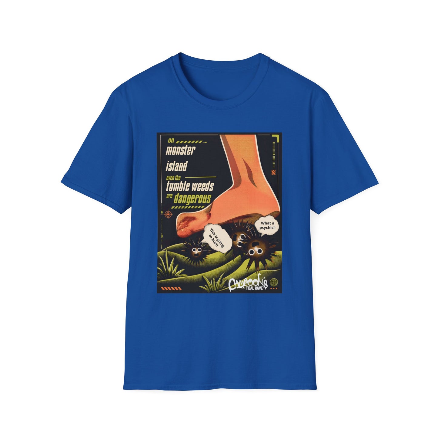 Monster Island T‑Shirt — Retro Horror 'Tumble Weeds Are Dangerous' Graphic Tee