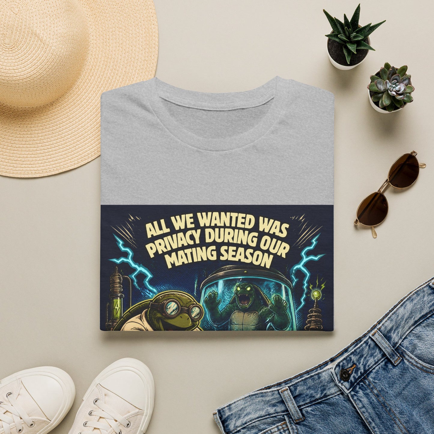 T-Shirt — “All We Wanted Was Privacy During Our Mating Season” Funny Turtle Graphic Tee