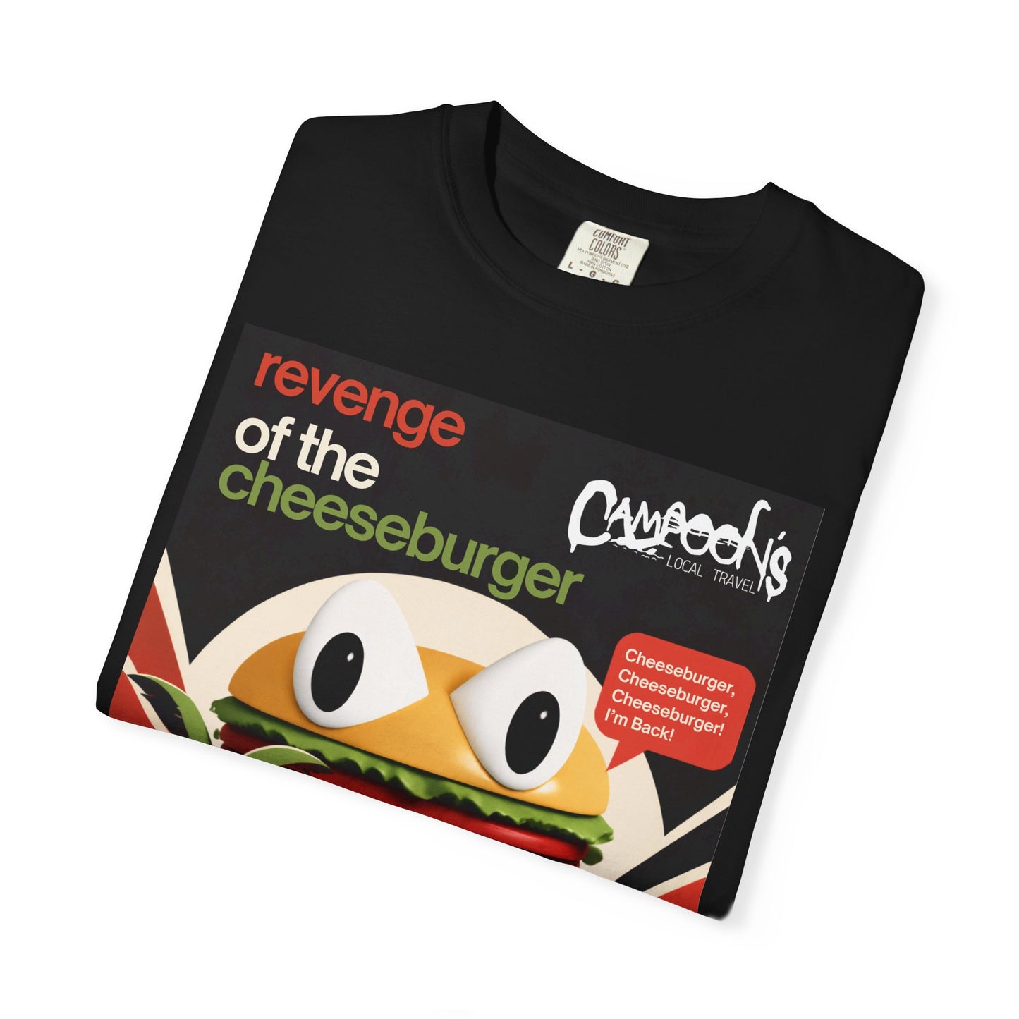 Revenge of the Cheeseburger T-Shirt – Retro Beach Monster Graphic Tee