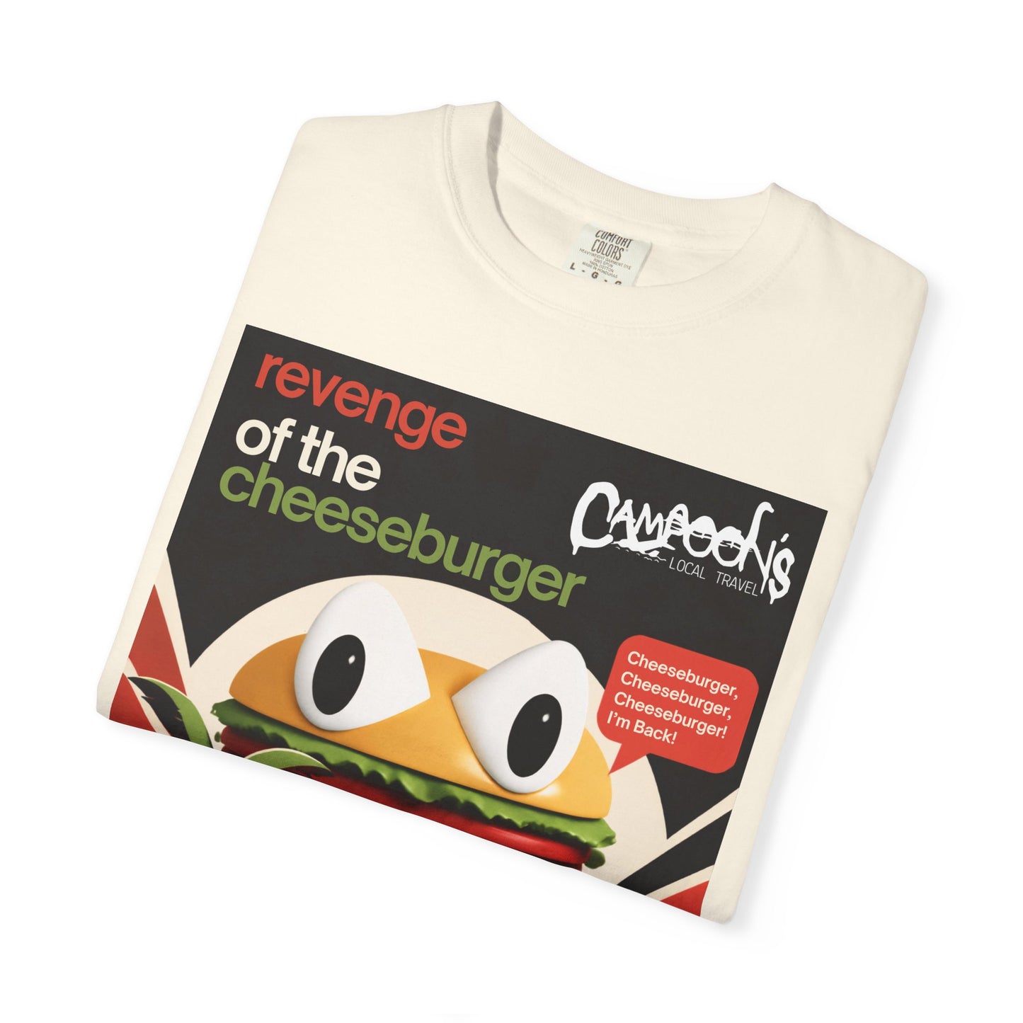 Revenge of the Cheeseburger T-Shirt – Retro Beach Monster Graphic Tee