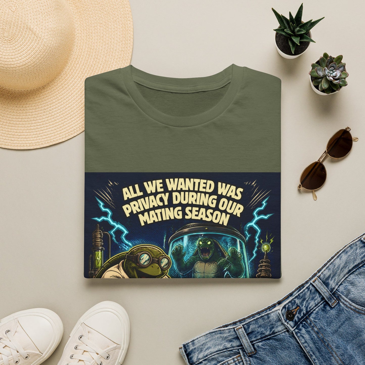 T-Shirt — “All We Wanted Was Privacy During Our Mating Season” Funny Turtle Graphic Tee