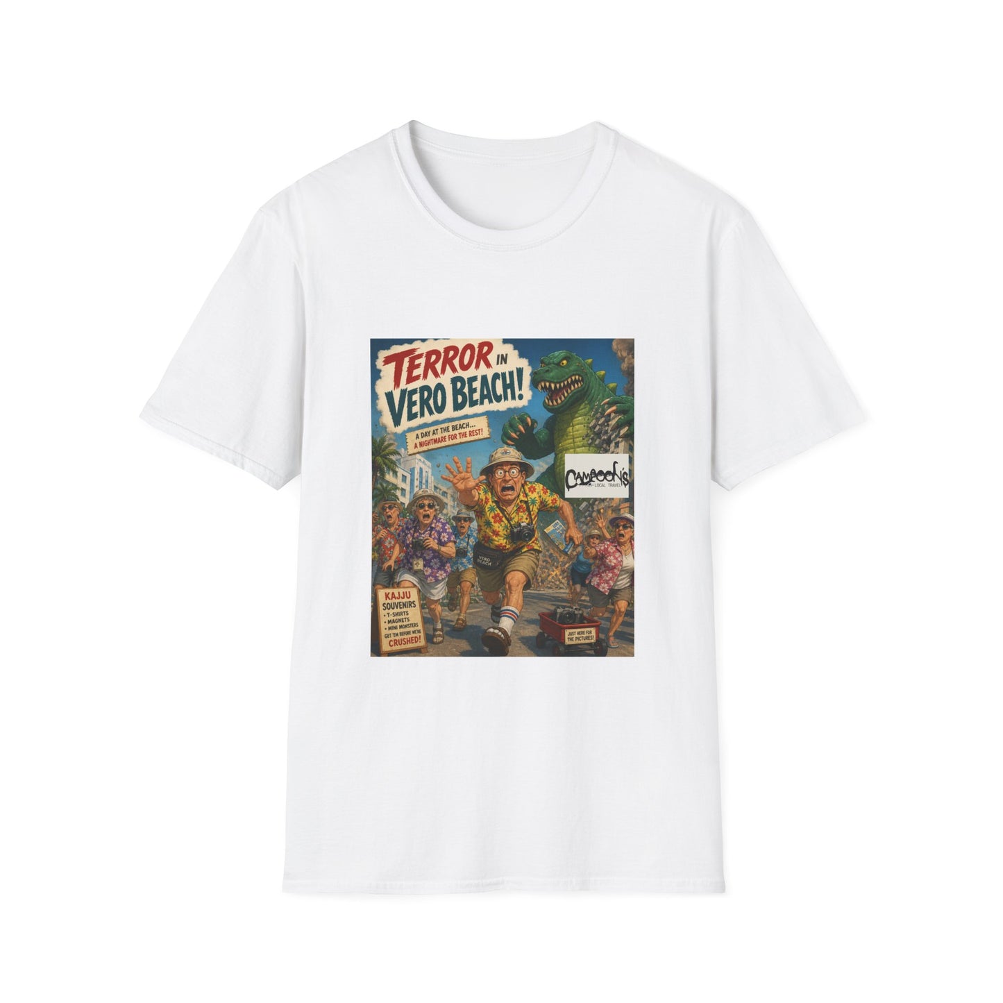 T-Shirt — "Terror in Vero Beach!" Retro Monster Movie Poster Tee