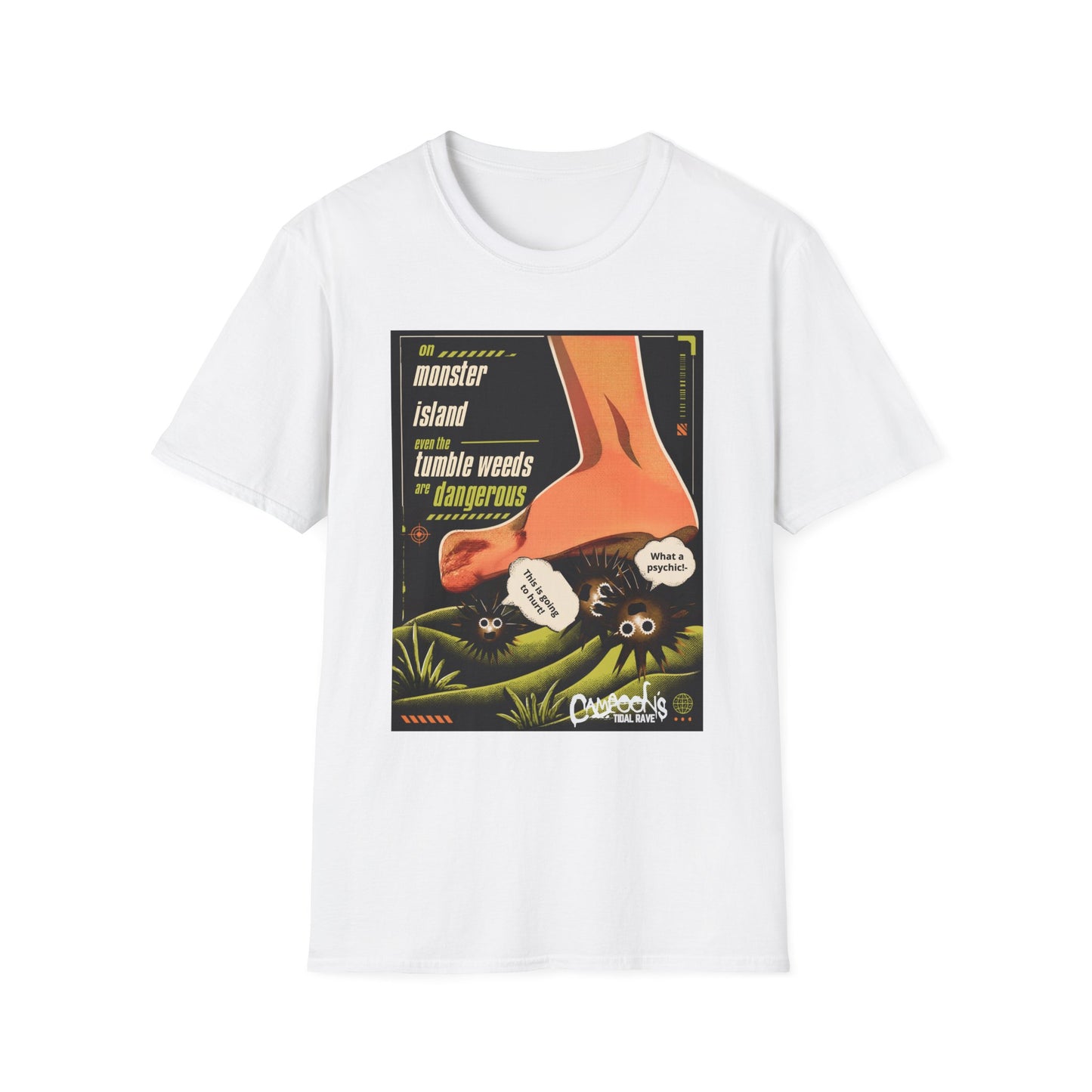 Monster Island T‑Shirt — Retro Horror 'Tumble Weeds Are Dangerous' Graphic Tee