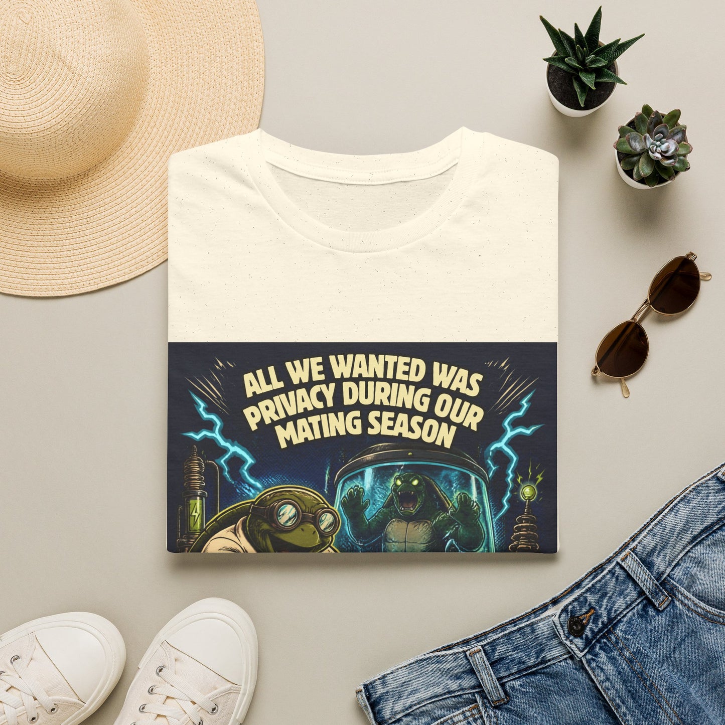 T-Shirt — “All We Wanted Was Privacy During Our Mating Season” Funny Turtle Graphic Tee