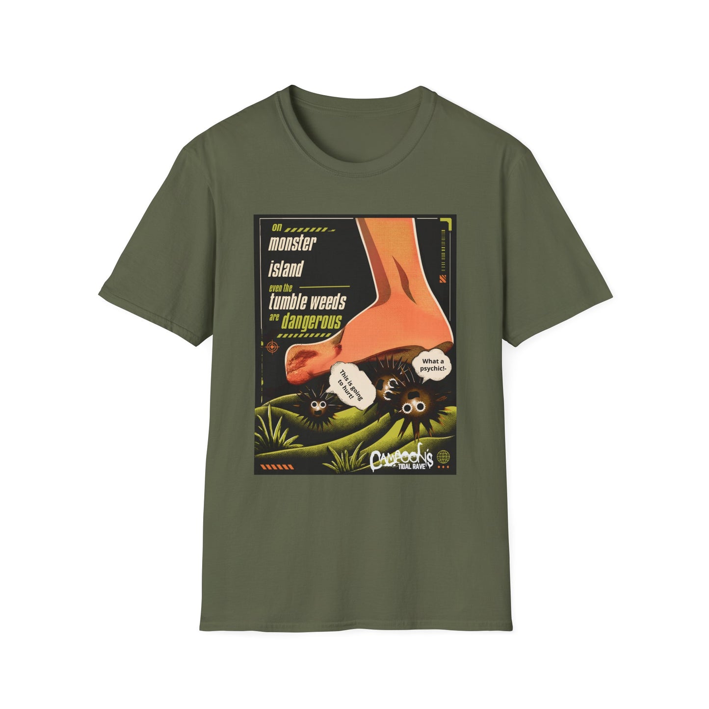 Monster Island T‑Shirt — Retro Horror 'Tumble Weeds Are Dangerous' Graphic Tee