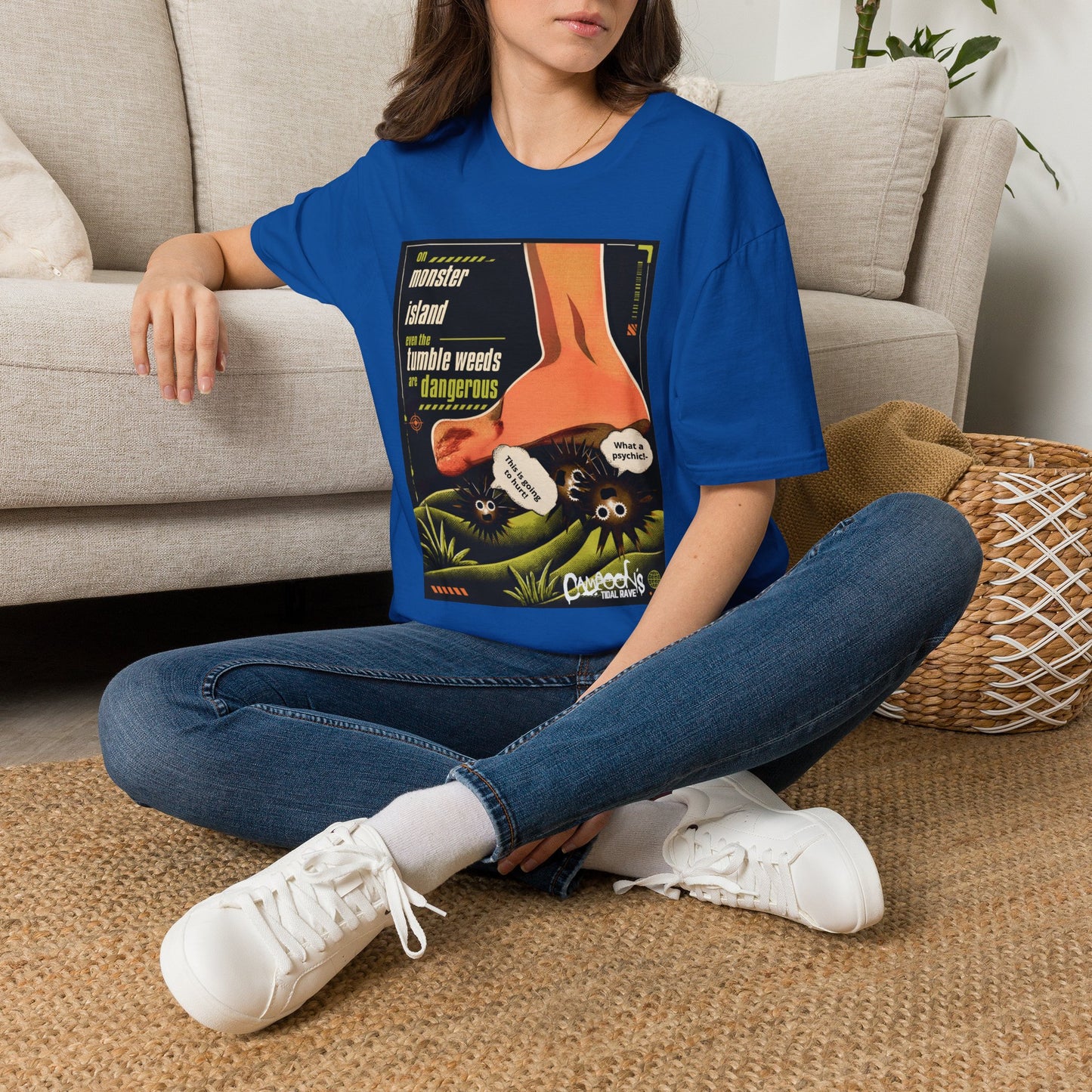 Monster Island T‑Shirt — Retro Horror 'Tumble Weeds Are Dangerous' Graphic Tee