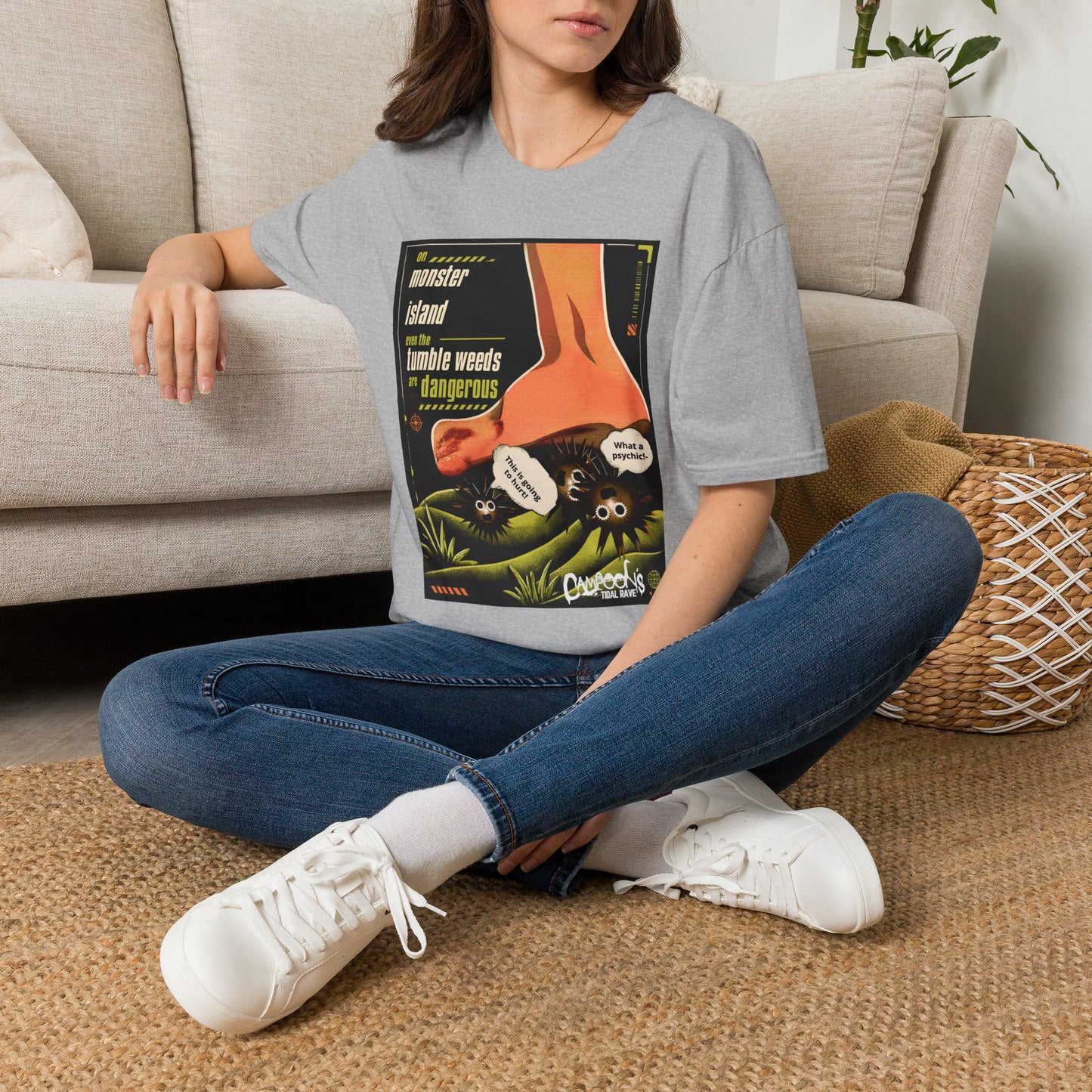 Monster Island T‑Shirt — Retro Horror 'Tumble Weeds Are Dangerous' Graphic Tee