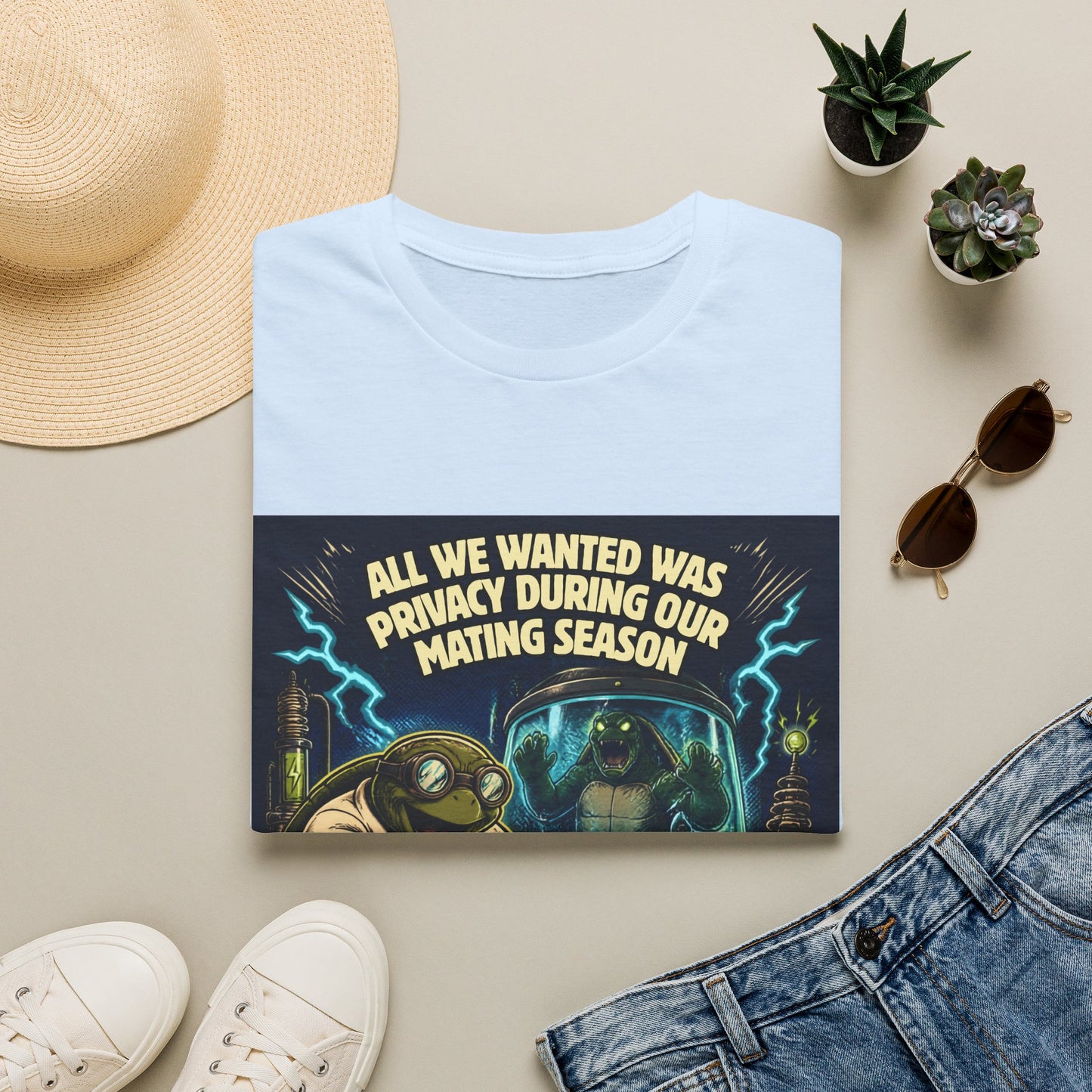 T-Shirt — “All We Wanted Was Privacy During Our Mating Season” Funny Turtle Graphic Tee