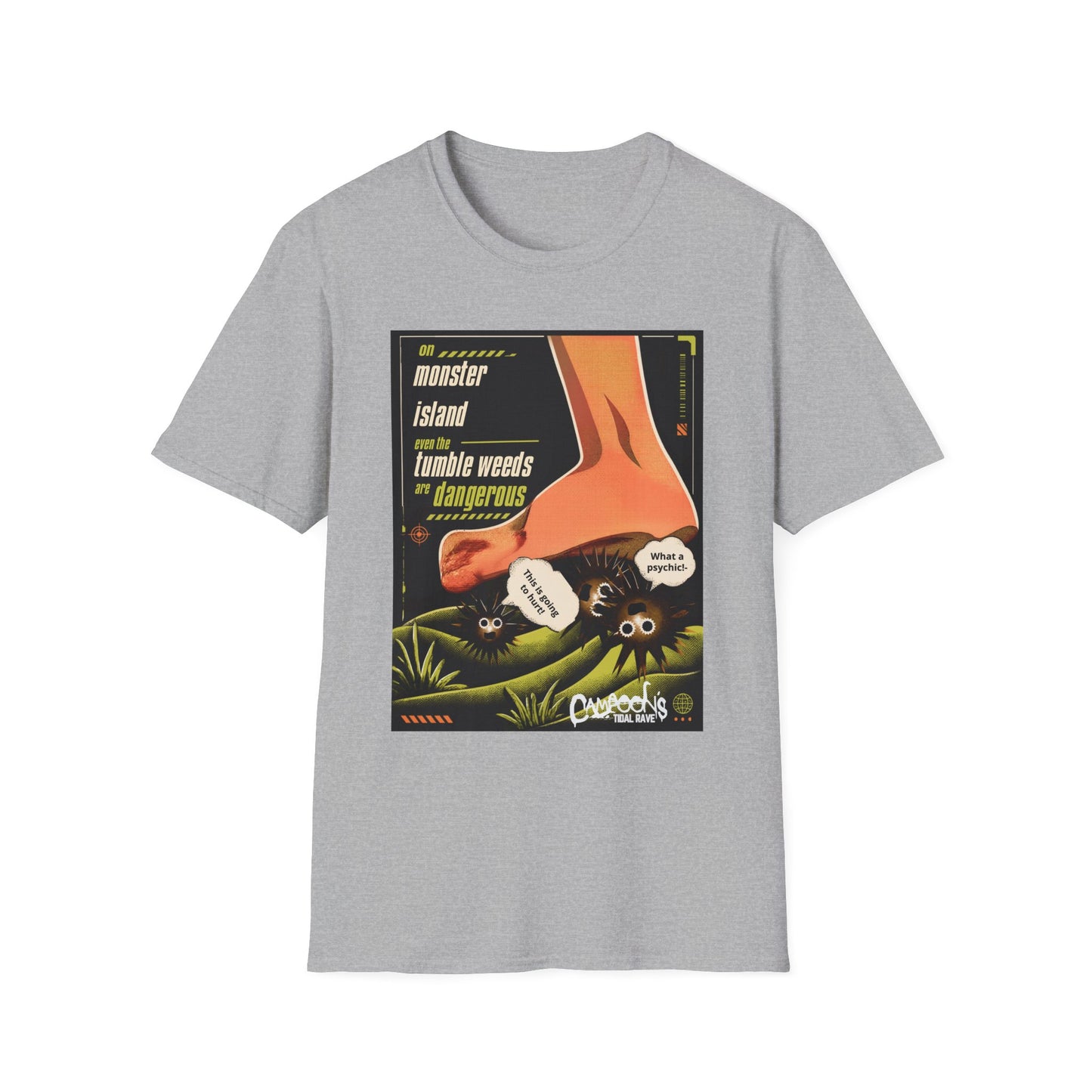 Monster Island T‑Shirt — Retro Horror 'Tumble Weeds Are Dangerous' Graphic Tee