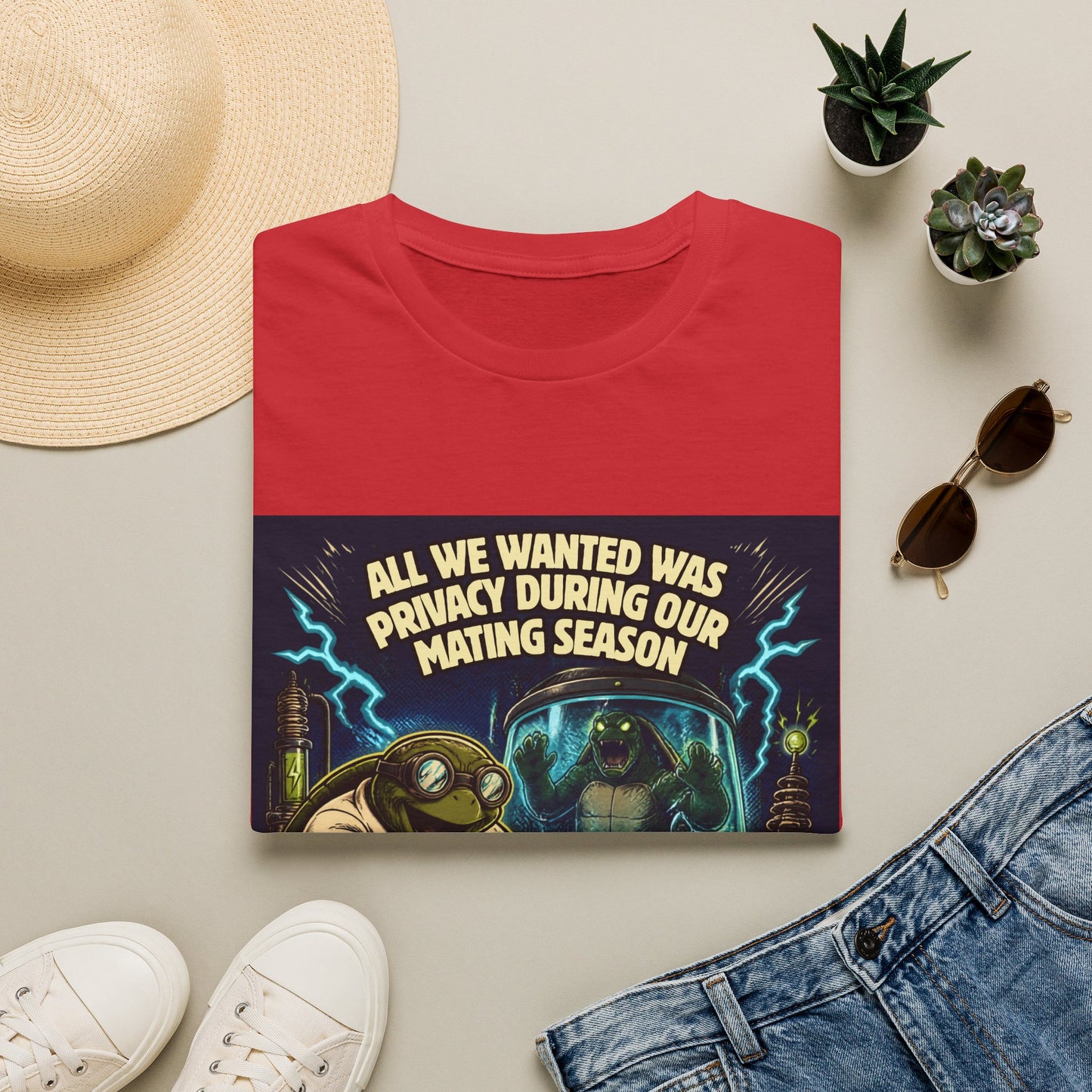 T-Shirt — “All We Wanted Was Privacy During Our Mating Season” Funny Turtle Graphic Tee