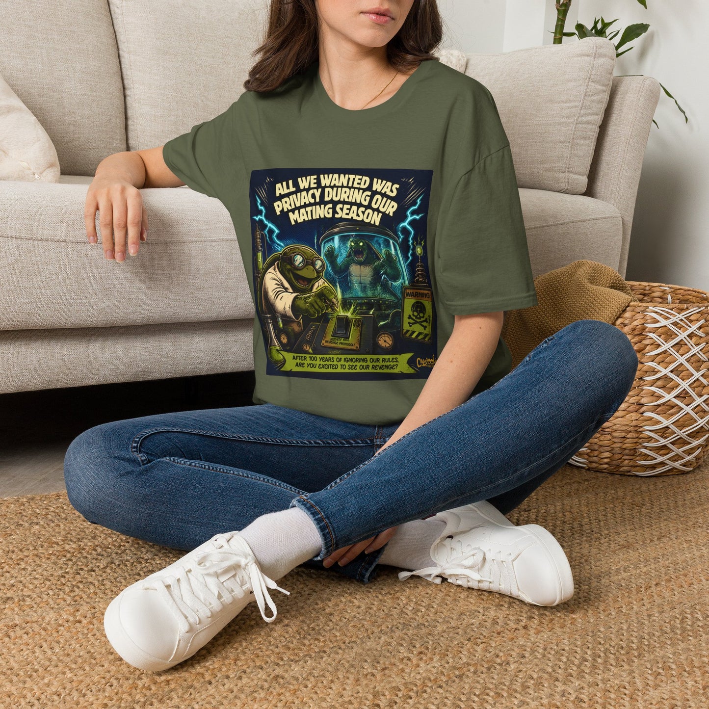T-Shirt — “All We Wanted Was Privacy During Our Mating Season” Funny Turtle Graphic Tee