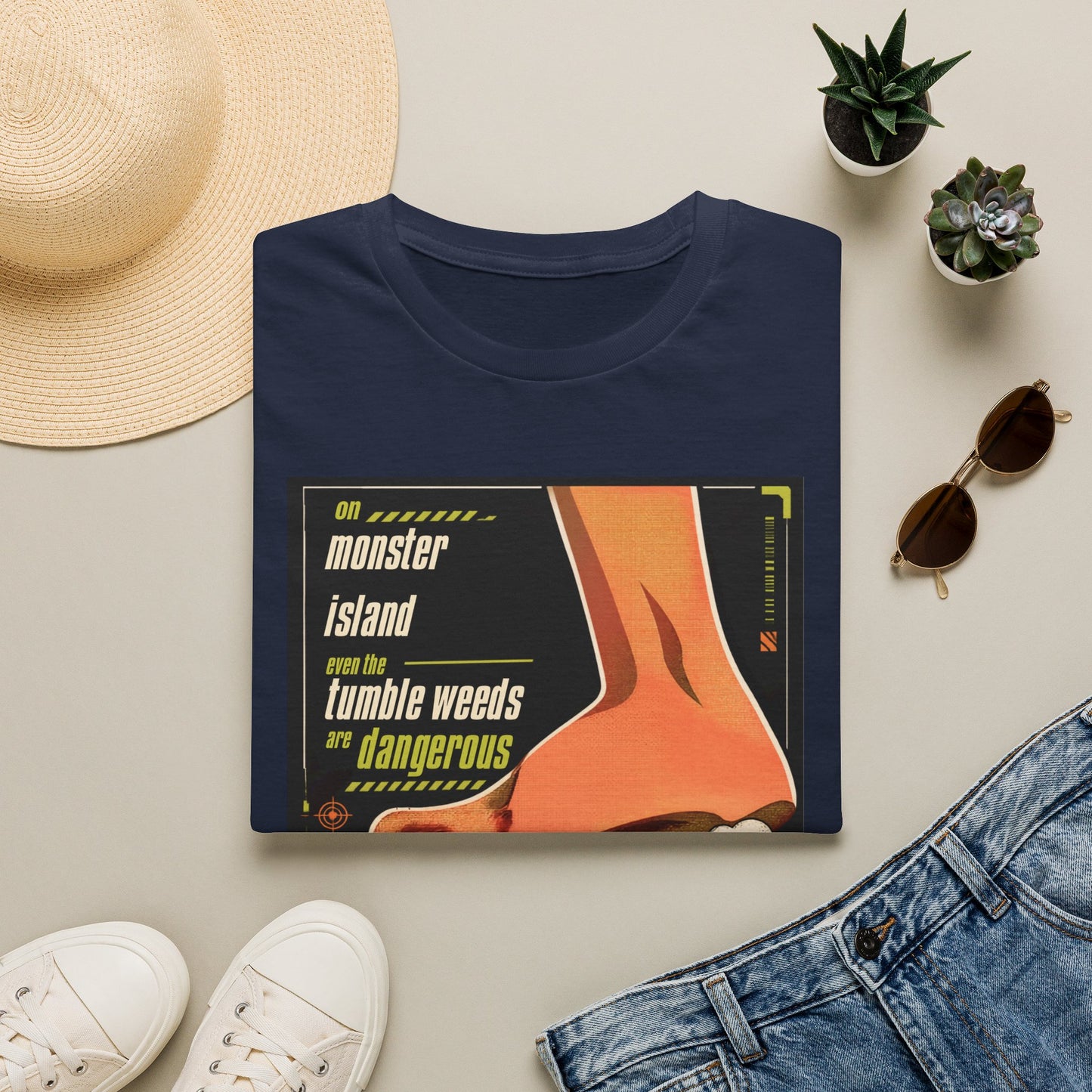 Monster Island T‑Shirt — Retro Horror 'Tumble Weeds Are Dangerous' Graphic Tee