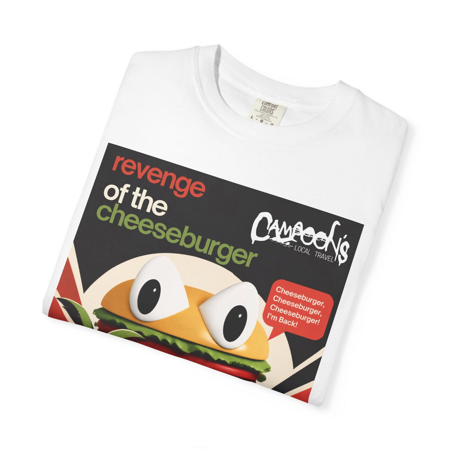 Revenge of the Cheeseburger T-Shirt – Retro Beach Monster Graphic Tee