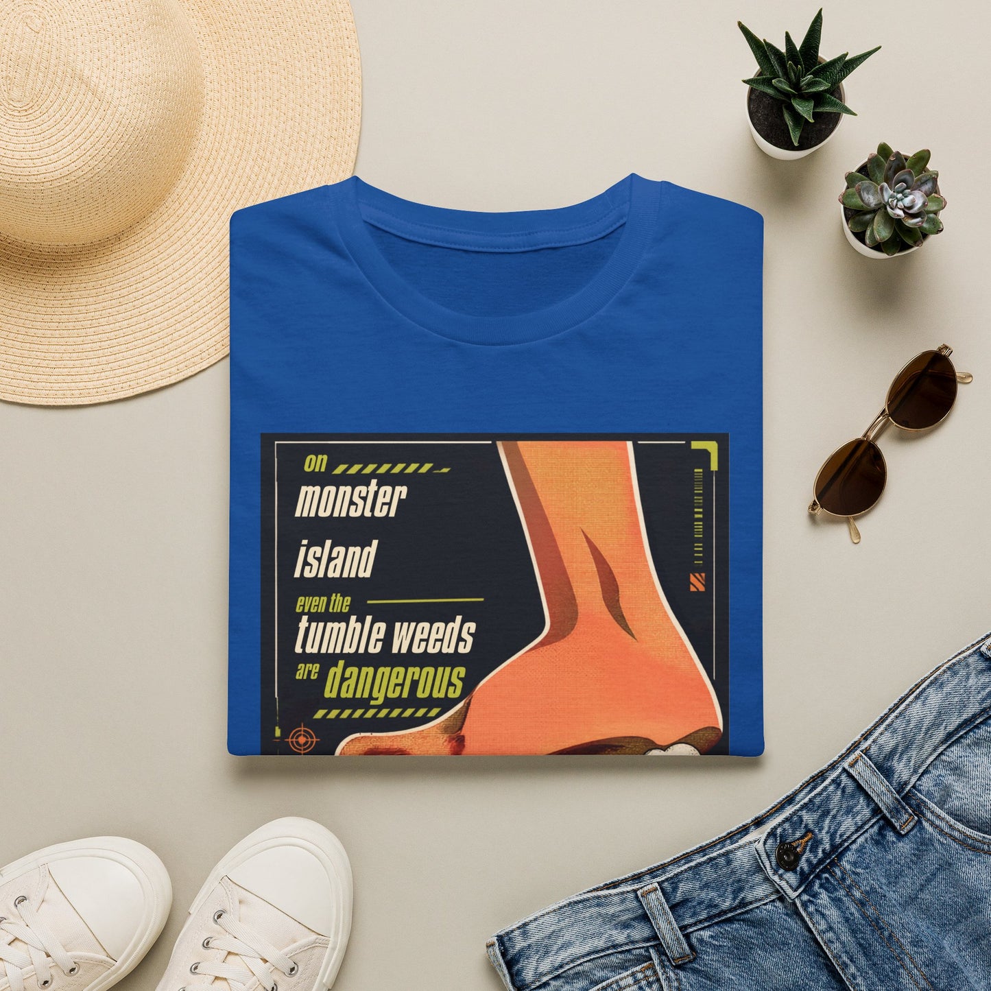 Monster Island T‑Shirt — Retro Horror 'Tumble Weeds Are Dangerous' Graphic Tee